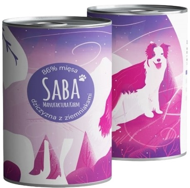 Mokra karma dla psów Saba dzik z ziemniakami 850g (0590258190005) - obraz 1