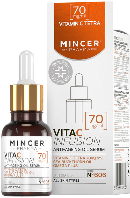 Сироватка для обличчя Mincer Pharma Vita C Infusion Anti-Ageing No.606 15 мл (5905669509855) - зображення 2