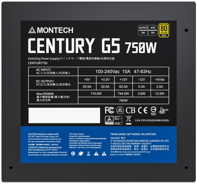 Блок живлення Montech Century G5 750 W (NEMT-004) - зображення 2