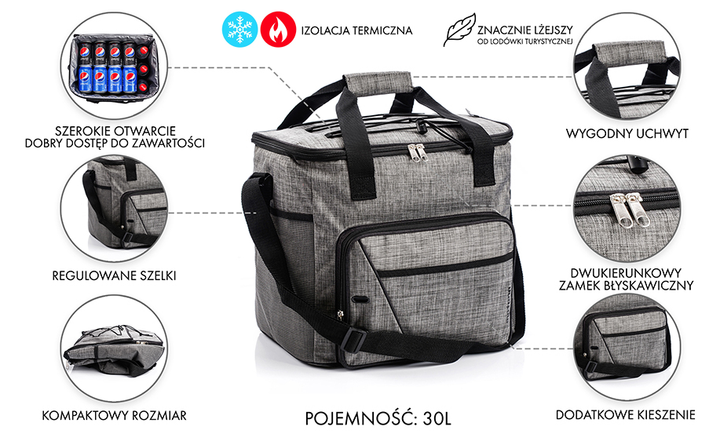 Torba izotermiczna Meteor Frosty 30 L Grey (74597) - obraz 7