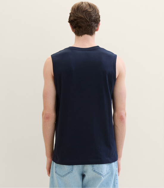 Майка Tom Tailor Tanktop with a logo print S Темно-синій 1041866ХХ10668 - изображение 2