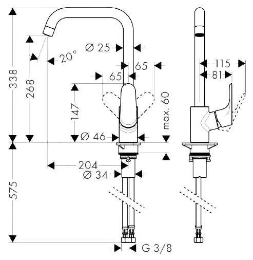 Смеситель hansgrohe Focus M41 для кухонной мойки, 31820000 - изображение 2