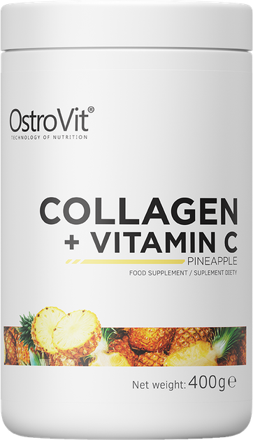 Suplement diety OstroVit Kolagen + Witamina C Ananas 400 g (5903933902968) - obraz 1