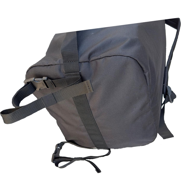 Тактический рюкзак-баул на 100 литров Черный с ремешками и карманом Оксфорд 600 Д ПВХ MELGO - изображение 2