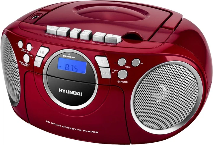 Boombox Hyundai TRC 788 AU3RS Srebrny/Czerwony (HY-TRC788AU3RS) - obraz 3