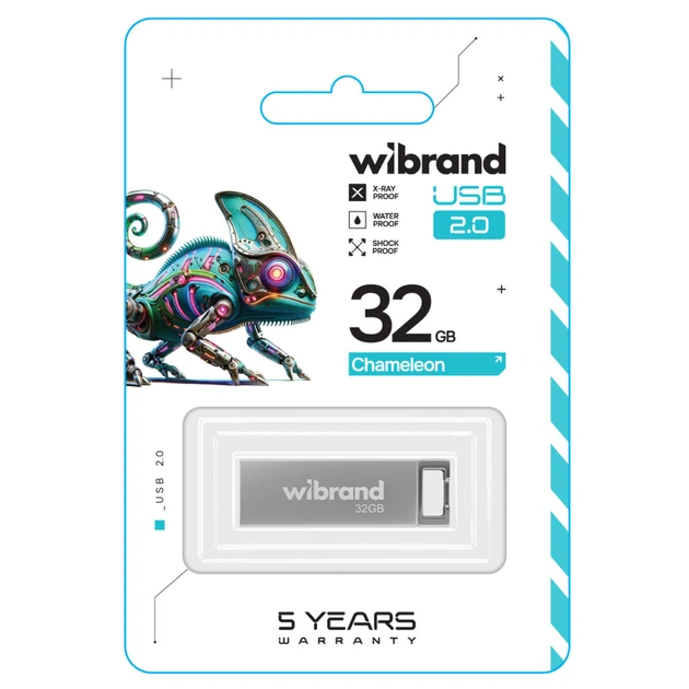 USB флеш накопичувач металевий моноблок Flash Wibrand WI2.0/CH32U6S USB 2.0 Chameleon 32Gb Silver - Фото 2 USB флеш накопичувач металевий моноблок Flash Wibrand WI2.0/CH32U6S USB 2.0 Chameleon 32Gb Silver - зображення 2