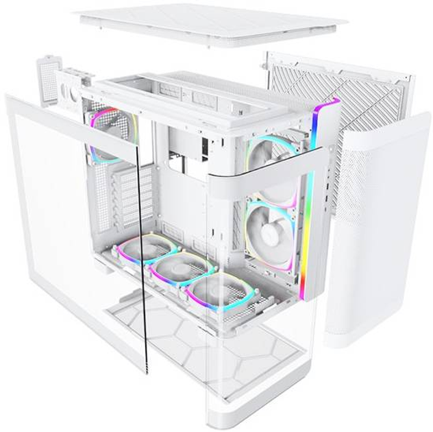 Корпус Montech KING 95 PRO Midi-Tower Загартоване скло ARGB Білий (WLONONWCRAAAE) - зображення 9
