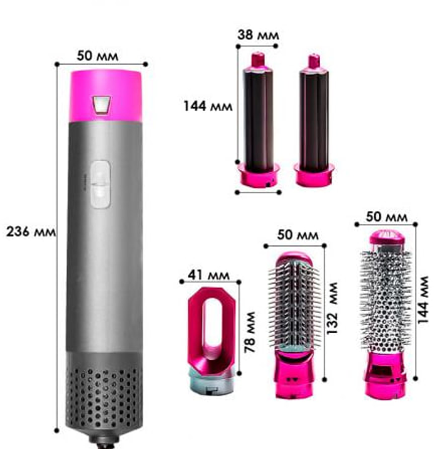 Стайлер Фен щінка 5в1 Hot Air Styler об'єму випрямлення укладання волосся - изображение 8