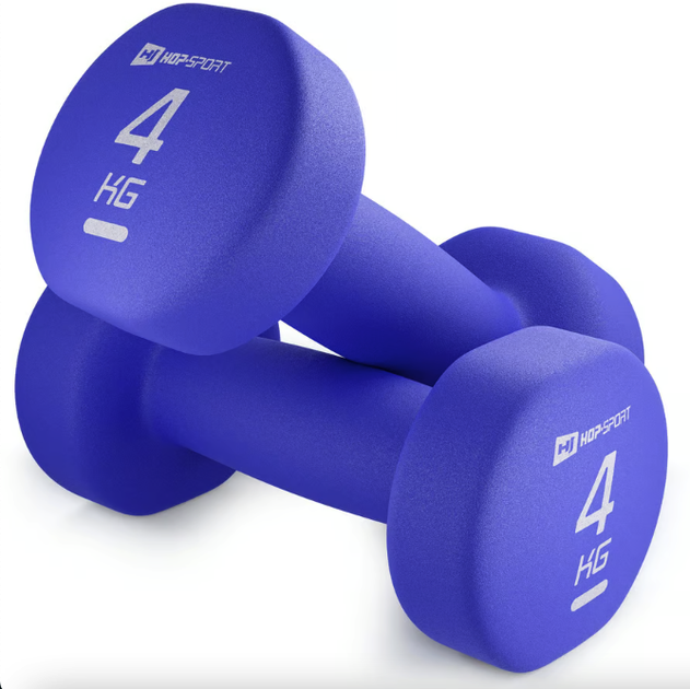 Гантели для фитнеса неопреновые круглые Hop-Sport HS-V040DR 2x4кг фиолетовый - изображение 2