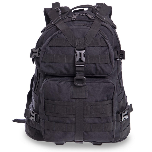 Рюкзак тактичний триденний штурмовий SILVER KNIGHT Max (нейлон, р-р 44х32х21см, 30л, Чорний) - изображение 2