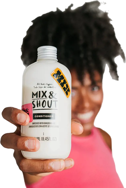 Набір для догляду за волоссям Mix & Shout Rutina Rizado Equilibrante Шампунь 250 мл + Кондиціонер 250 мл + Бустер 2 х 5 мл + Дозатор 2 шт (8437023598177) - зображення 4