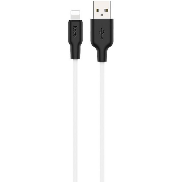 Кабель Hoco Lightning X21 Silicone 1.0m Black-White - Фото 1 Кабель Hoco Lightning X21 Silicone 1.0m Black-White - зображення 1
