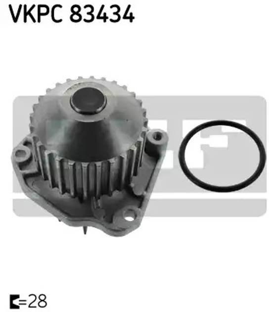 Помпа, водяной насос FIAT ULYSSE, LANCIA PHEDRA, SKF (VKPC83434) - изображение 1