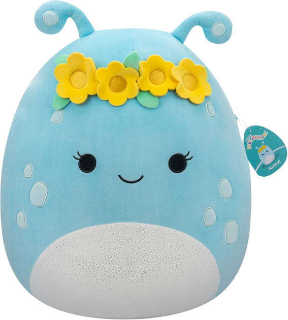 Maskotka Squishmallows Natnat - Pastel Blue Alien W/Flower Crown (196566412323) - obraz 2