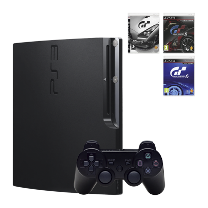 Набір Консоль Sony PlayStation 3 Slim 320GB Black Б/У + Гра Gran Turismo 5 Російська Озвучка + Гра Gran Turismo 5 Prologue Англійська Версія + Гра Gran Turismo 6 Російська Озвучка - Фото 1 Набір Консоль Sony PlayStation 3 Slim 320GB Black Б/У + Гра Gran Turismo 5 Російська Озвучка + Гра Gran Turismo 5 Prologue Англійська Версія + Гра Gran Turismo 6 Російська Озвучка - зображення 1
