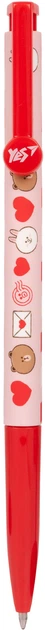 Набор ручек шариковых YES Line Friends Love Letter Автоматические 0.7 мм Синий 36 шт (412119) (5056574404077) - изображение 3