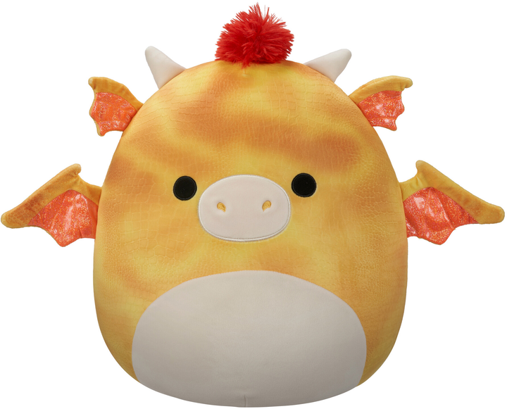 Мягкая игрушка Squishmallows Dieric - Yellow Textured Dragon W/Red Hair ...