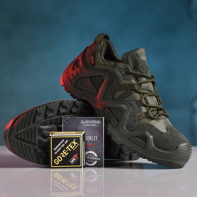 Чоловічі замшеві кросівки із вставками Cordura 1000D та мембранною Gore-Tex олива розмір 45 - зображення 2