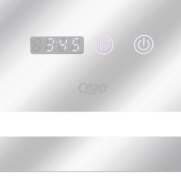 Зеркало Qtap Mideya 1000х700 с LED-подсветкой Touch, с антизапотеванием, с часами, диммером, регулировка яркости QT2078NCF10070W - Фото 6 Зеркало Qtap Mideya 1000х700 с LED-подсветкой Touch, с антизапотеванием, с часами, диммером, регулировка яркости QT2078NCF10070W - изображение 6
