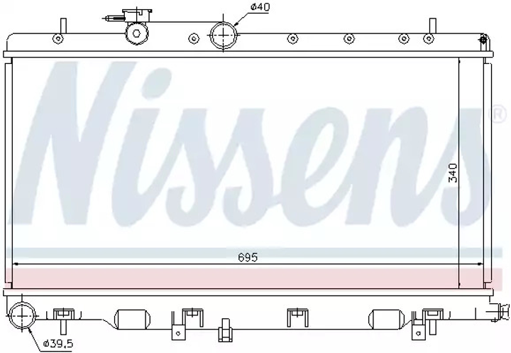 Радиатор охлаждения двигателя SUBARU IMPREZA, NISSENS (67708) - изображение 1