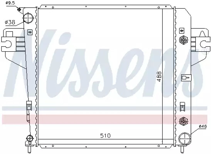 Радіатор охолодження двигуна JEEP CHEROKEE, NISSENS (61017) - зображення 1