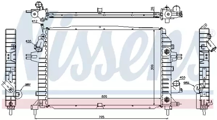 Радиатор охлаждения двигателя VAUXHALL ZAFIRA, OPEL ZAFIRA, NISSENS (63115A) - изображение 1