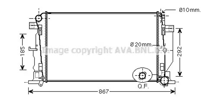 Радиатор охлаждения двигателя MERCEDES-BENZ SPRINTER, AVA COOLING (MS2444) - изображение 1