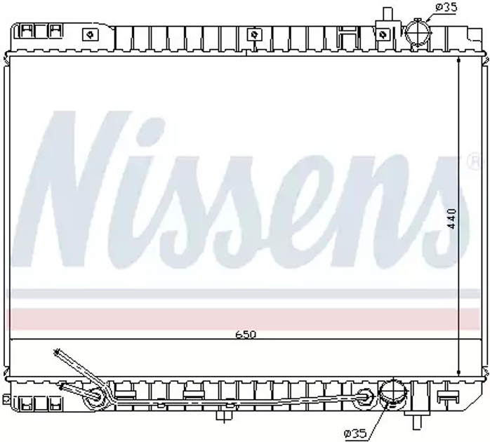 Радиатор охлаждения двигателя KIA CARNIVAL, NISSENS (66759) - изображение 1