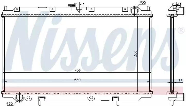 Радиатор охлаждения двигателя NISSAN PRIMERA, NISSENS (62927A) - изображение 1