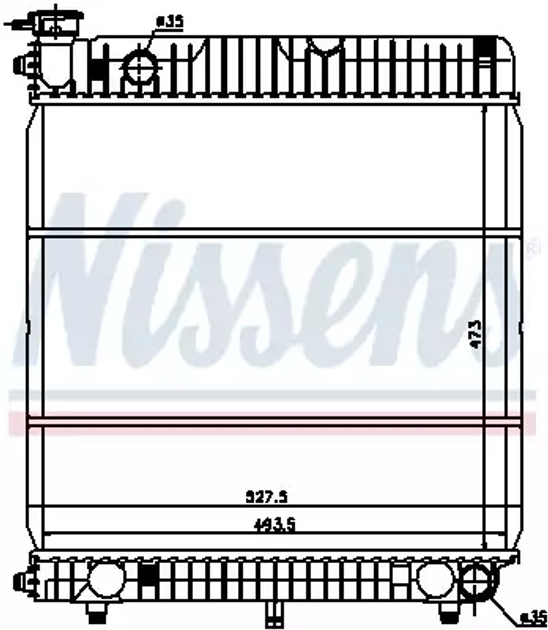 Радиатор охлаждения двигателя MERCEDES-BENZ T1/TN, NISSENS (62635) - изображение 1