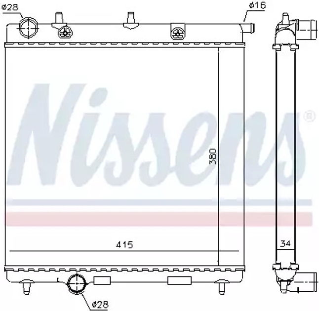 Радиатор охлаждения двигателя OPEL CROSSLAND, OPEL CROSSLAND, NISSENS (63505) - изображение 1