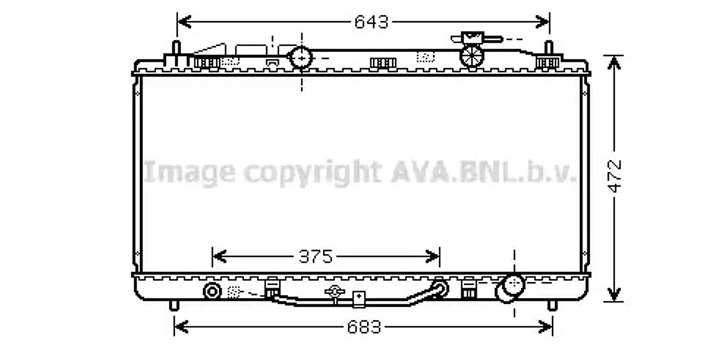 Радиатор охлаждения двигателя LEXUS ES, TOYOTA AURION, AVA COOLING (TO2473) - изображение 1