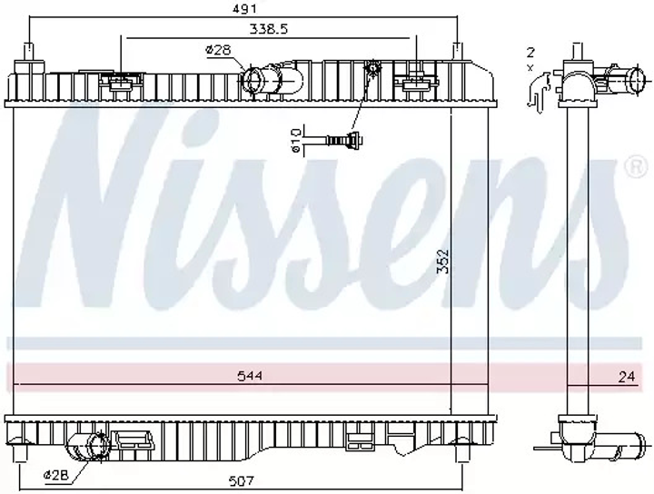 Радиатор охлаждения двигателя FORD B-MAX, NISSENS (69233) - изображение 1