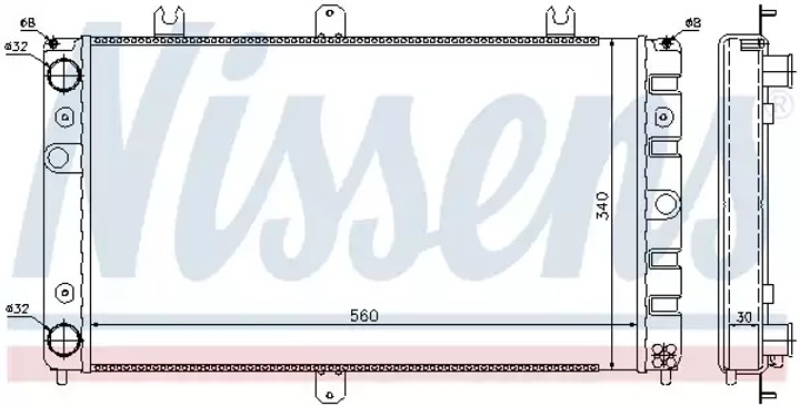 Радиатор охлаждения двигателя LADA PRIORA, NISSENS (623553) - изображение 1