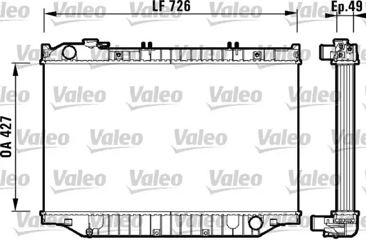 Радиатор охлаждения двигателя TOYOTA LAND CRUISER , VALEO (732415) - изображение 1