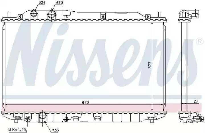 Радіатор охолодження двигуна HONDA CIVIC, NISSENS (68143) - зображення 1