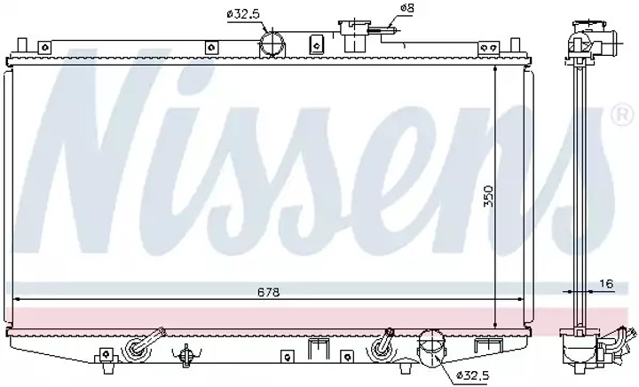 Радиатор охлаждения двигателя HONDA ACCORD, NISSENS (68117) - изображение 1