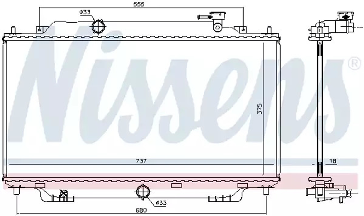 Радиатор охлаждения двигателя MAZDA 3, NISSENS (68555) - изображение 1