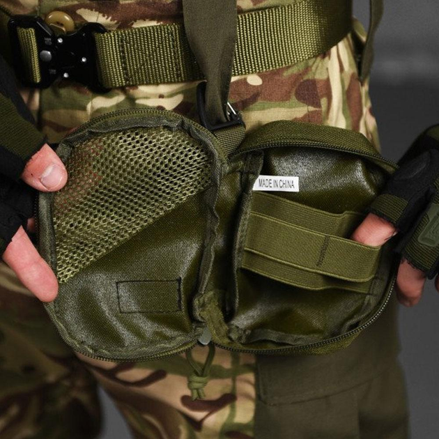 Підсумок Silver Knight на карабіні Оксфорд з кріпленням Molle олива розмір 10 х 9,5 х 3 см - зображення 2