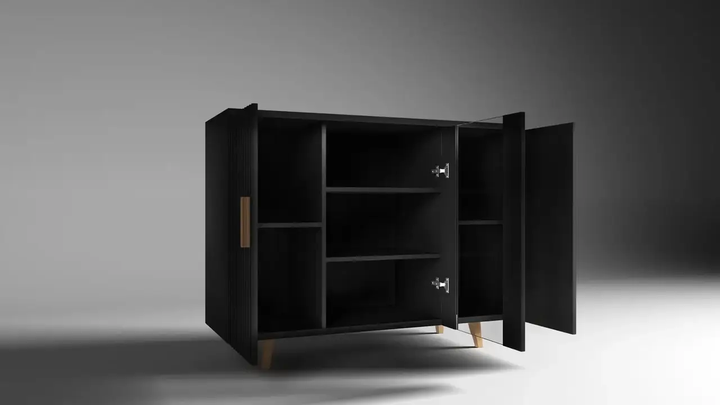Вітрина-комод 1W2D Verona Artos Design Чорний Польща (ламінована ДСП/ламінована МДФ) - зображення 3