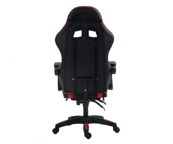 Ігрове комп'ютерне крісло для геймерів та роботи для дому EC GAMING 2806 Чорно-червоне обшите екошкірою та з підставкою для ног - зображення 5