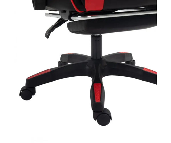 Ігрове комп'ютерне крісло для геймерів та роботи для дому EC GAMING 2806 Чорно-червоне обшите екошкірою та з підставкою для ног - зображення 8