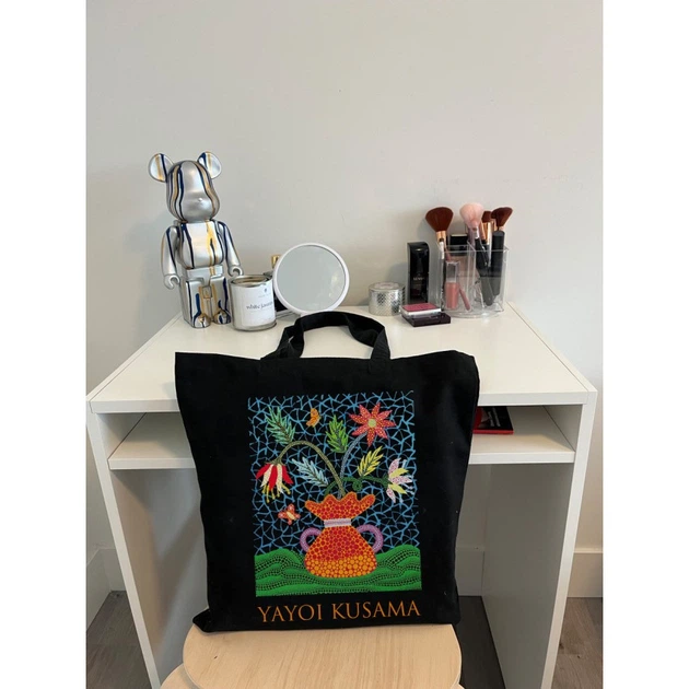 Екошопер BookOpt BK4084 YAYOI KUSAMA Квіти, чорний - зображення 6