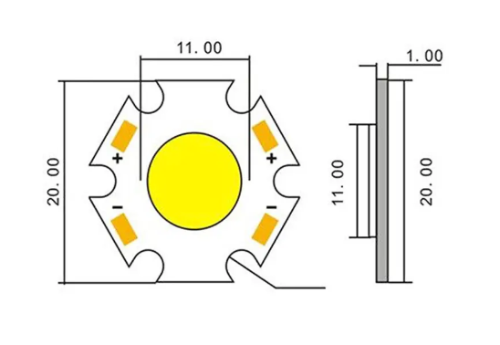 Сверхяркий светодиод COB на подложке d=20мм led 3w 9-12v белый теплый - изображение 2