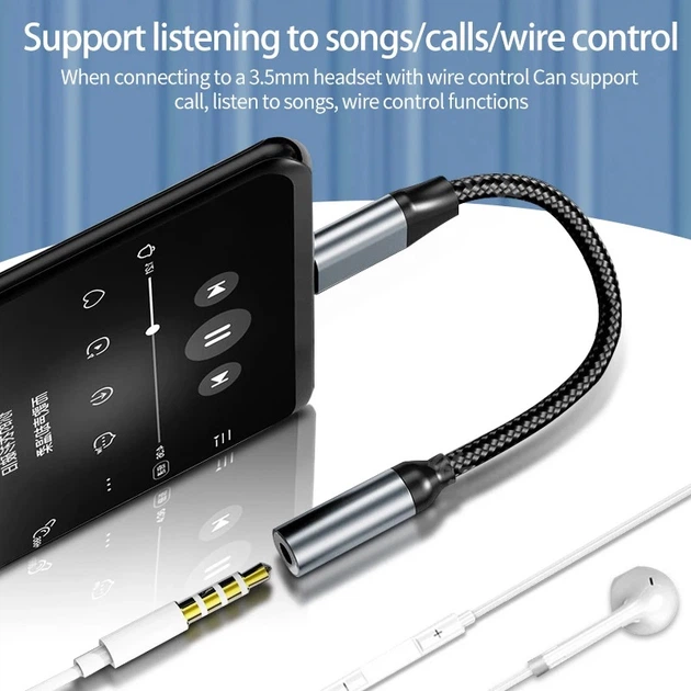 Кабель аукс Mini-jack 3.5 mm на Type-C переходник адаптер на USB-C