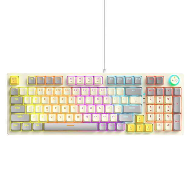 Игровая механическая клавиатура TWolf T50 Blue Switch c RGB подсветкой white - изображение 1
