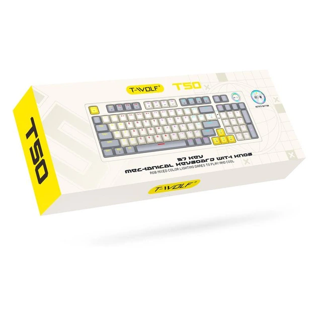 Ігрова механічна клавіатура TWolf T50 Blue Switch c RGB підсвічуванням white - зображення 10