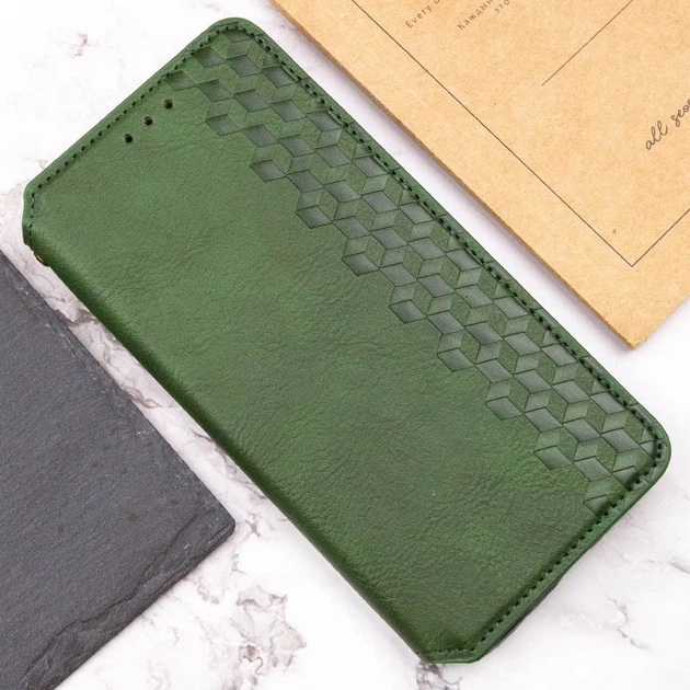 Чехол книжка на Xiaomi Redmi Note 13 4G / для сяоми редми ноте 13 эко кожа Зеленый Cubic (PU) - Фото 4 Чехол книжка на Xiaomi Redmi Note 13 4G / для сяоми редми ноте 13 эко кожа Зеленый Cubic (PU) - изображение 4