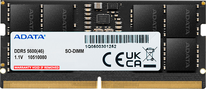 Оперативна пам'ять ADATA SODIMM DDR5-5600 8192MB PC5-44800 (AD5S56008G-S) - зображення 1