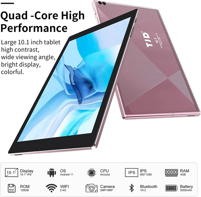 Планшет 10.1" TJD MT-1025QU 4/128Gb 4 ядра Android 11 6000 mAh Розовый - изображение 4